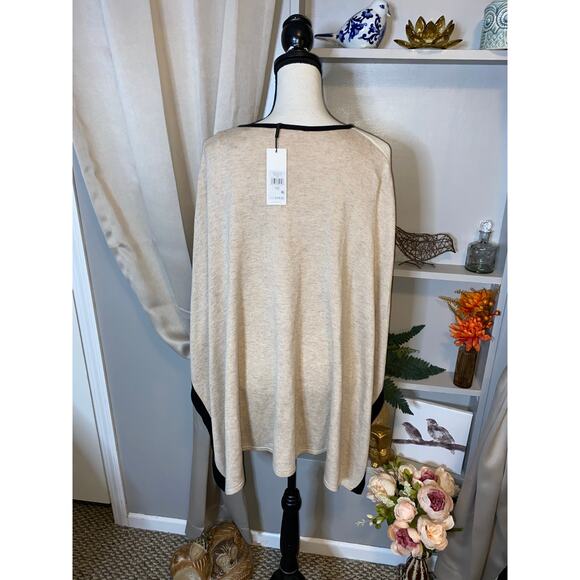 NWT $109.50 Calvin Klein Nude White Black Gold Hardware 1 size Fits Most Poncho - Picture 7 of 12